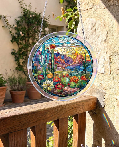 Acrylic Jigsaw Puzzle Suncatcher - Desert Sunrise