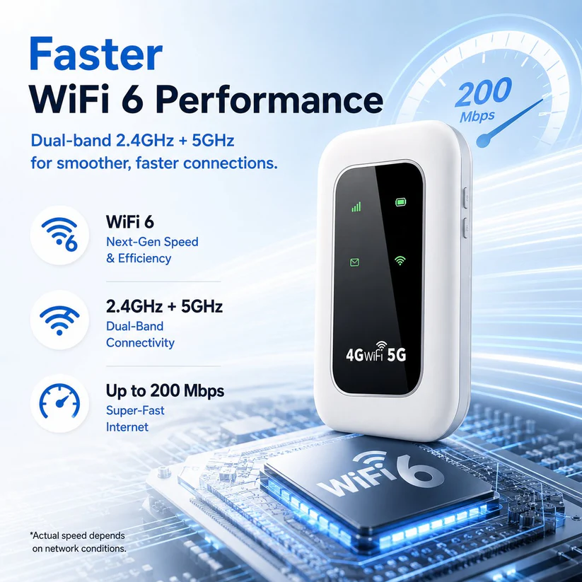 ✨ All-Network Pocket WiFi – Ready in Seconds No Setup! No Hassle! Just Connect!🔥[Power on and use, free for life]
