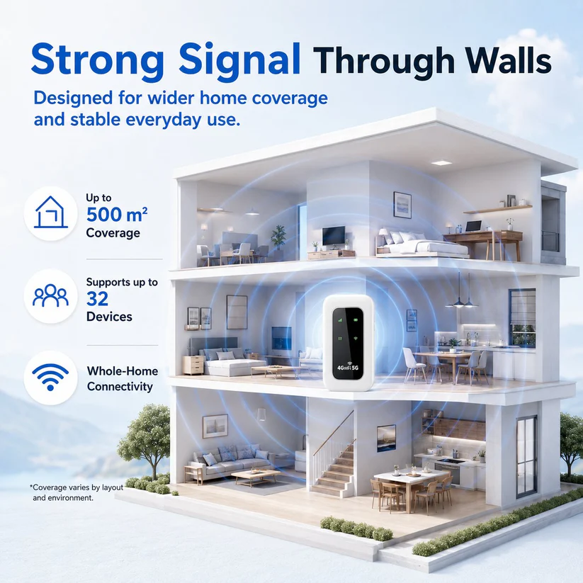 ✨ All-Network Pocket WiFi – Ready in Seconds No Setup! No Hassle! Just Connect!🔥[Power on and use, free for life]