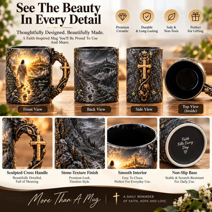 🔥Last Day 50% OFF♥✝️ Jesus Walks With Me™ – Heat-Reveal Faith Mug | You Are Never Alone