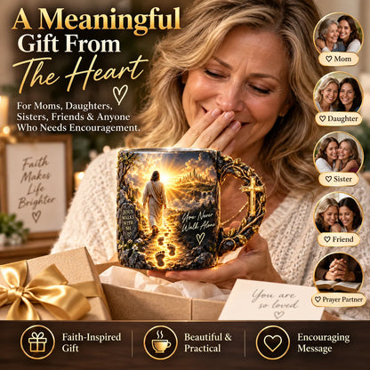 🔥Last Day 50% OFF♥✝️ Jesus Walks With Me™ – Heat-Reveal Faith Mug | You Are Never Alone